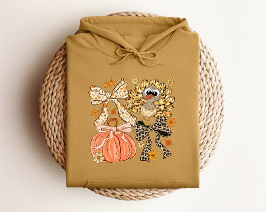 THANKSGIVING TURKEY AND PUMPKIN HOODIE
