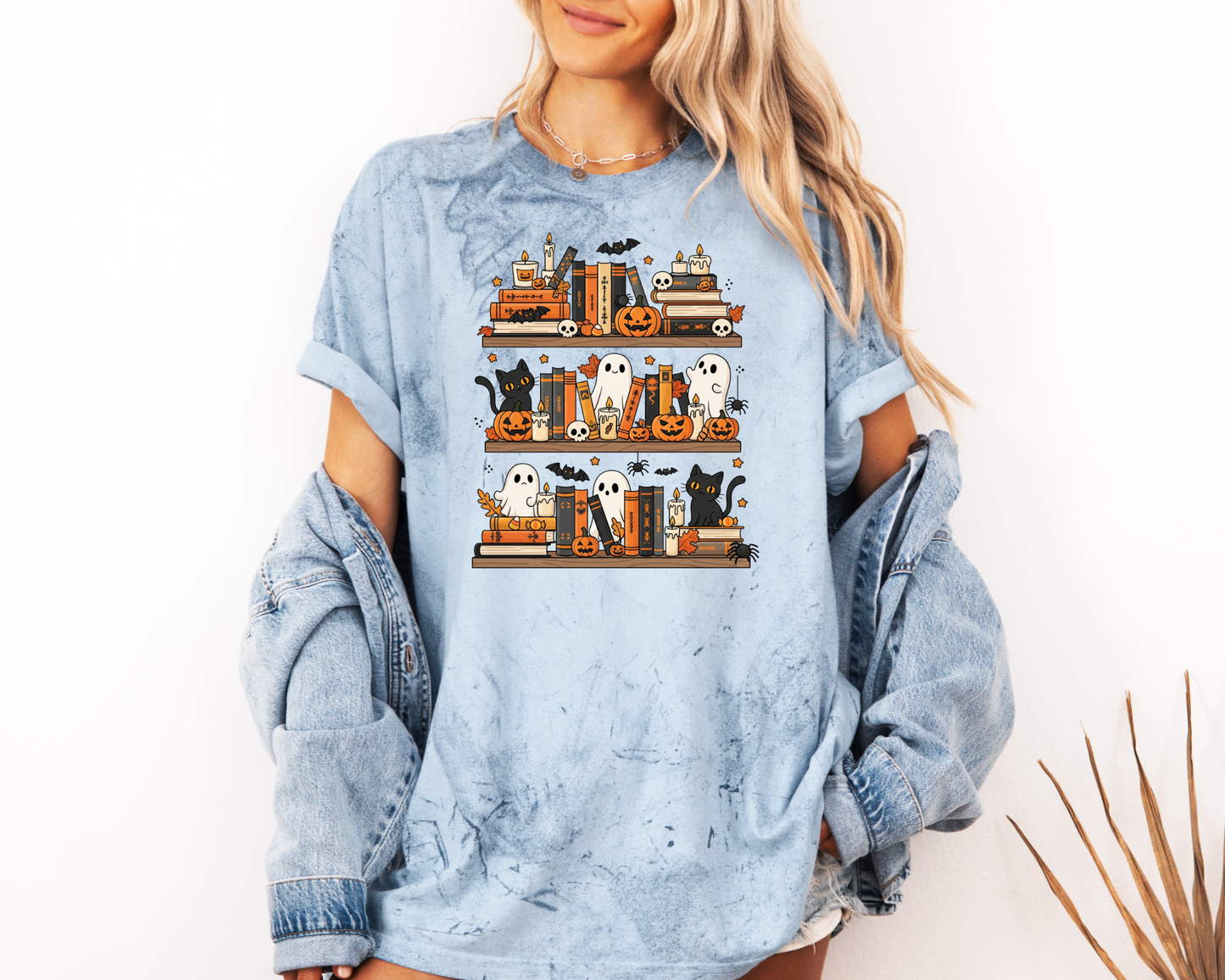 SPOOKY BOOKSHELF CC SHIRT