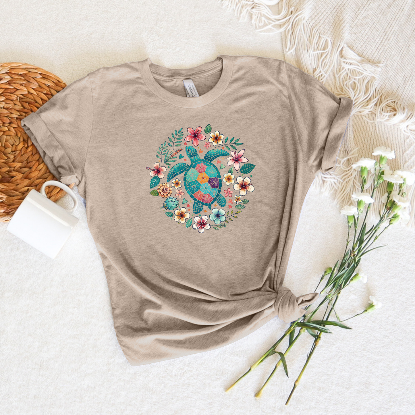*NEW* FLORAL SEA TURTLE SHIRT