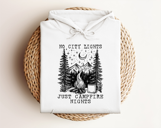 NO CITY LIGHTS JUST CAMPIRE NIGHTS HOODIE