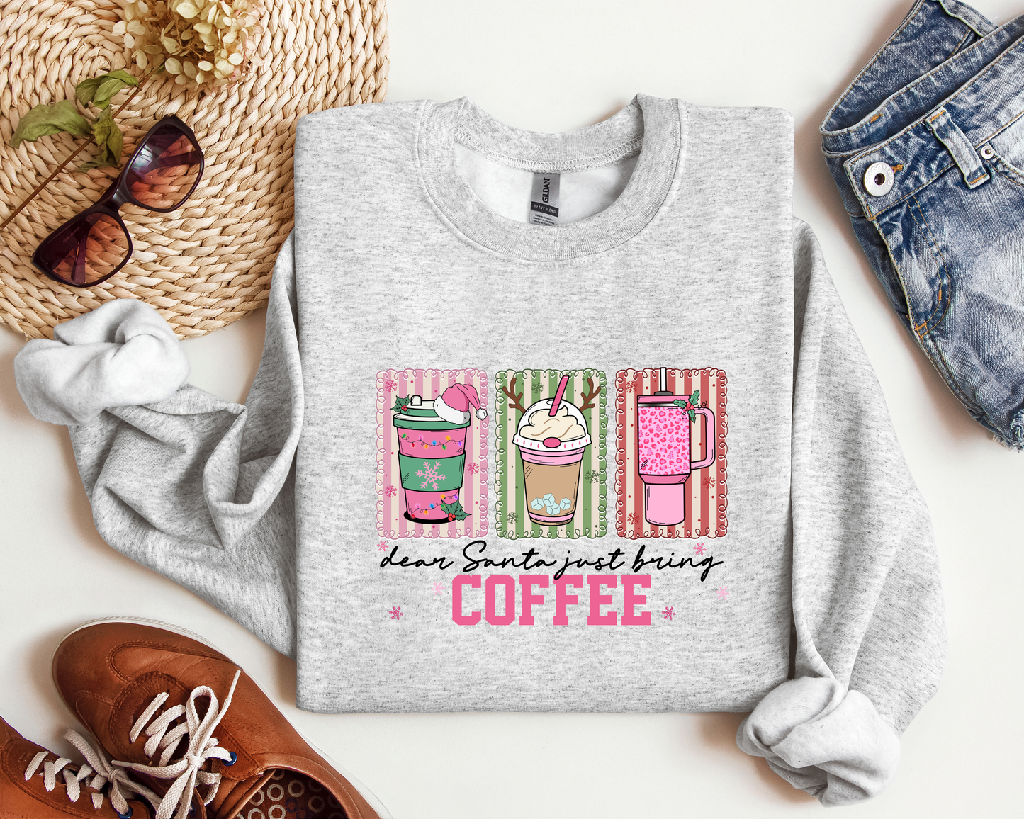 *NEW* DEAR SANTA JUST BRING COFFEE CREW