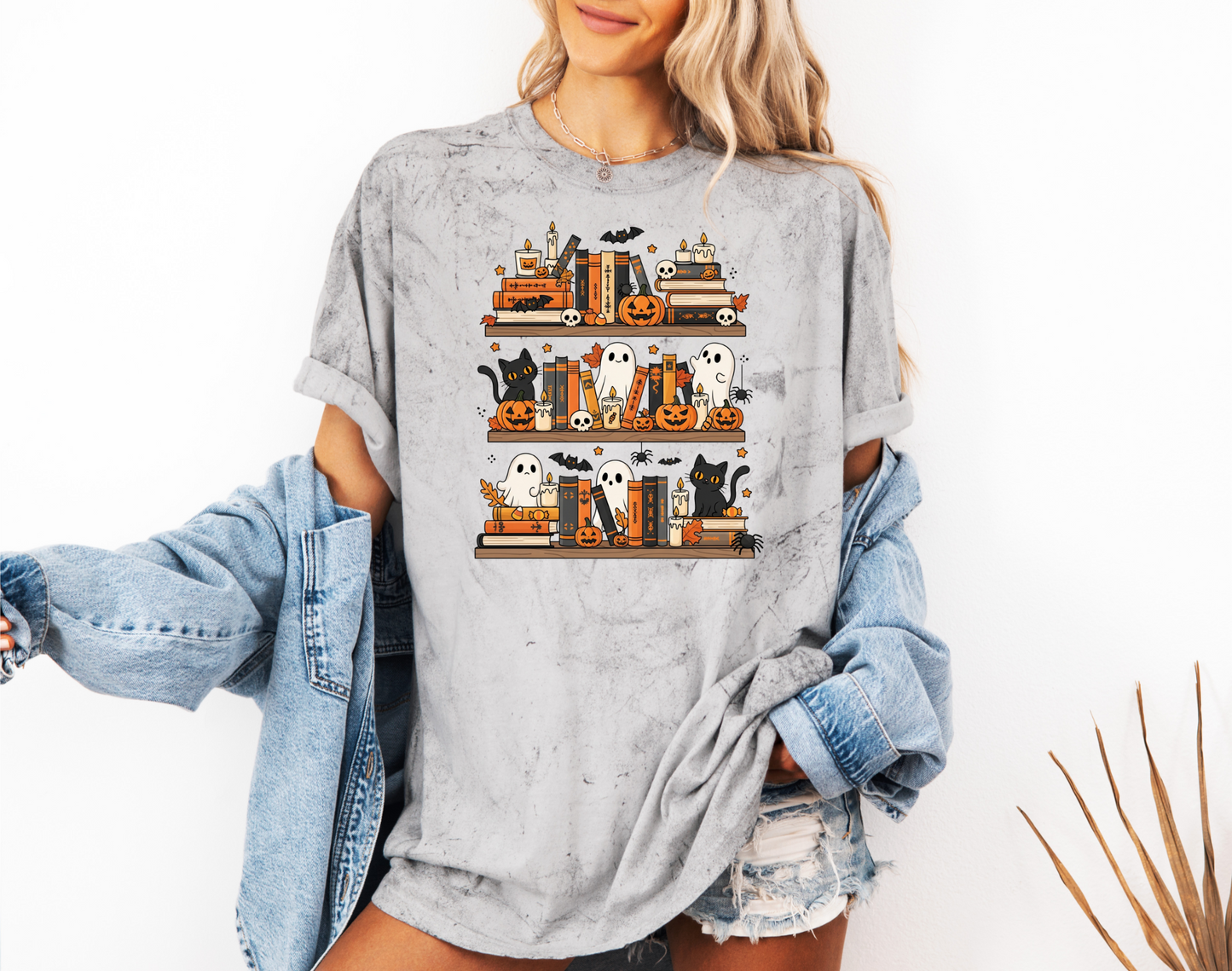 SPOOKY BOOKSHELF CC SHIRT