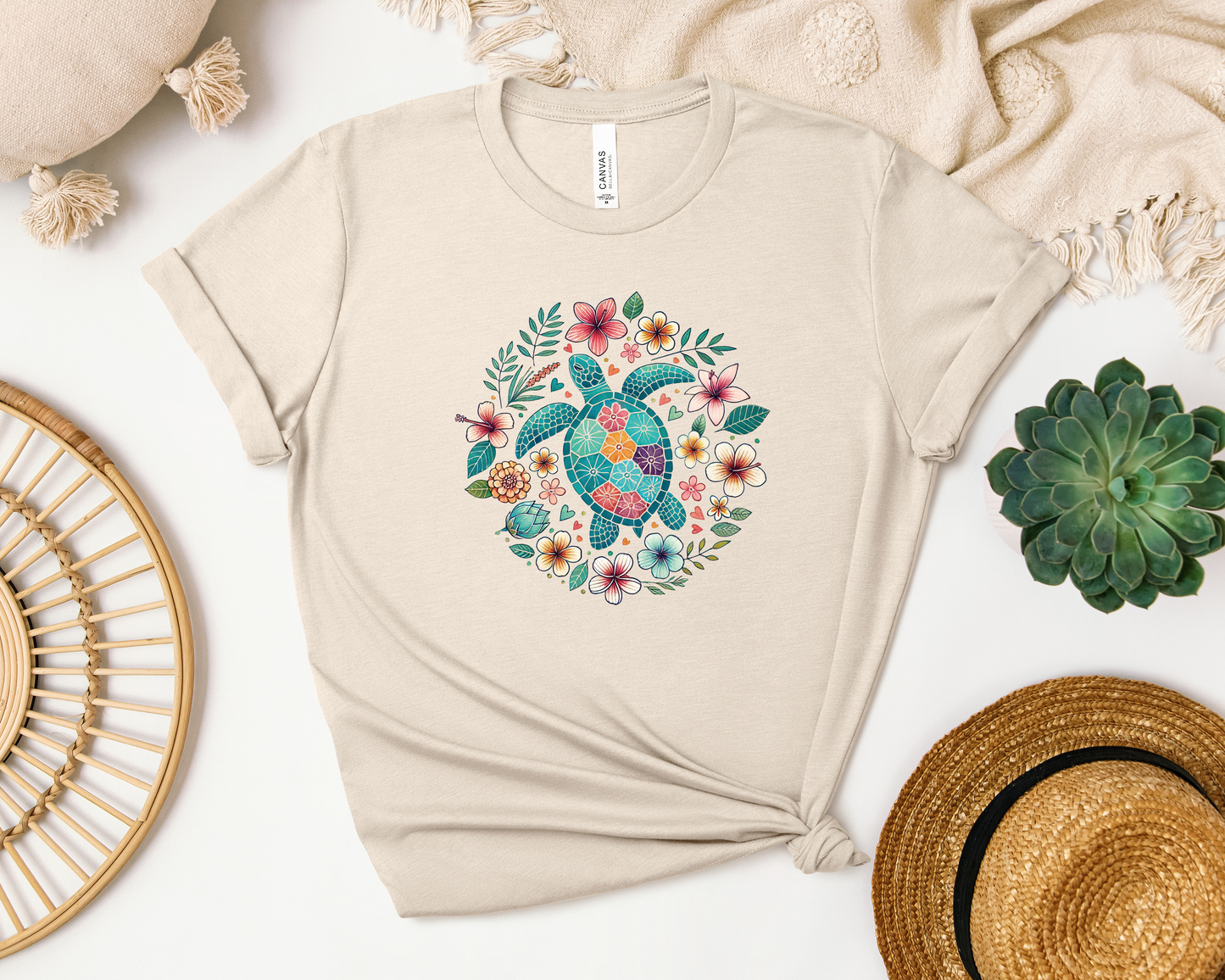 *NEW* FLORAL SEA TURTLE SHIRT