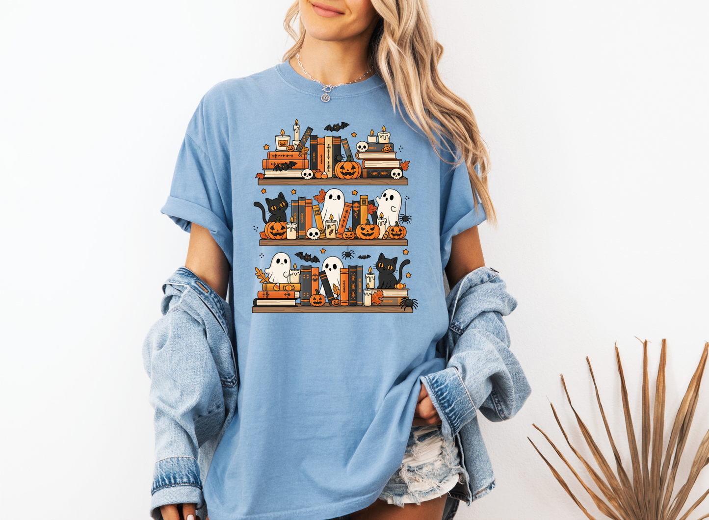 SPOOKY BOOKSHELF CC SHIRT