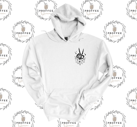 SKELETON PEACE SIGN HOODIE