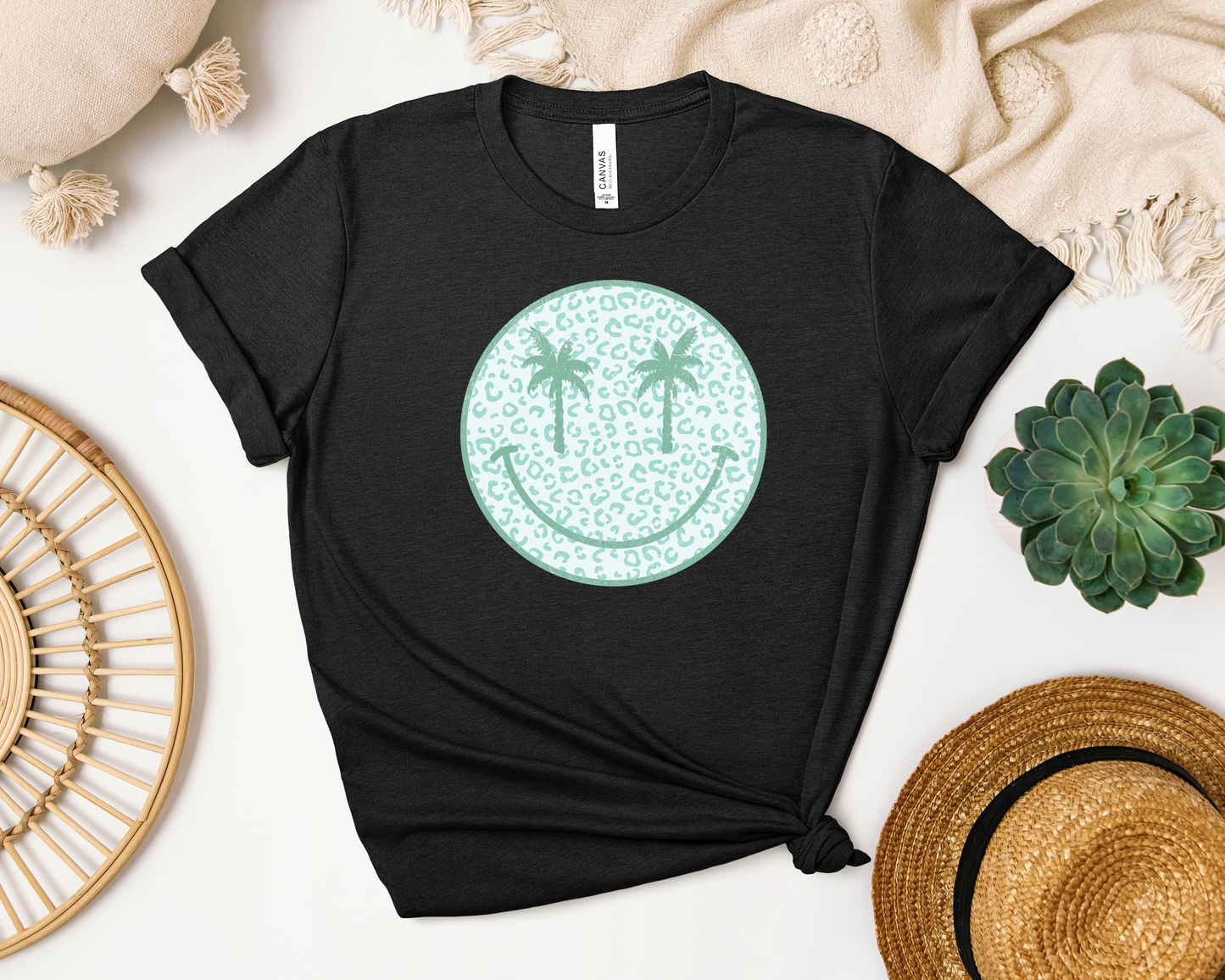 *NEW* SUMMER PALM TREE SMILEY SHIRT