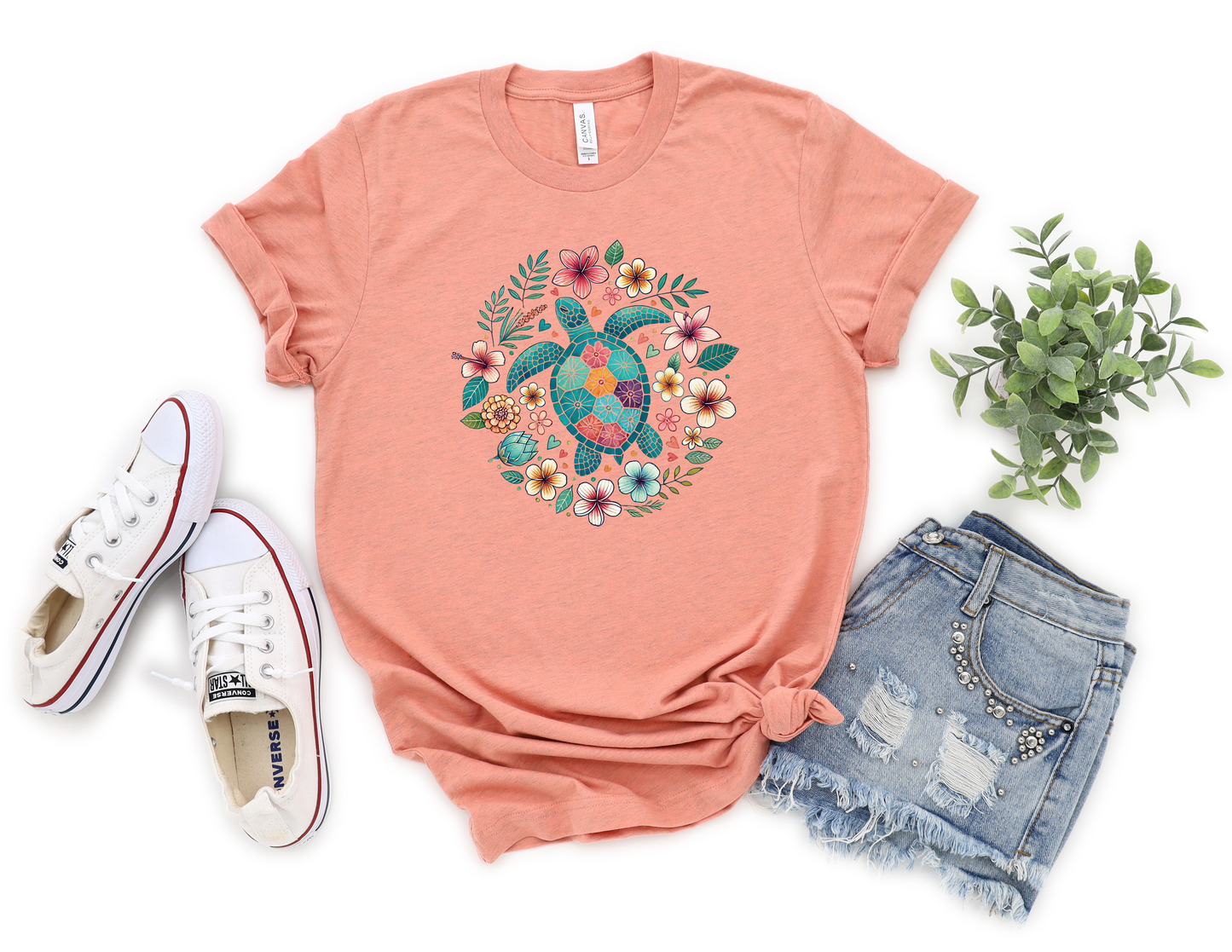 *NEW* FLORAL SEA TURTLE SHIRT