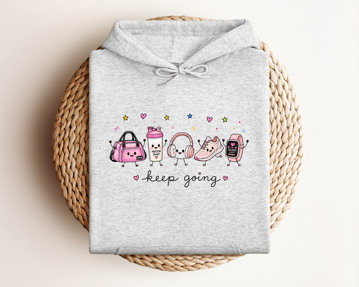 KEEP GOING FITNESS DOODLE HOODIE