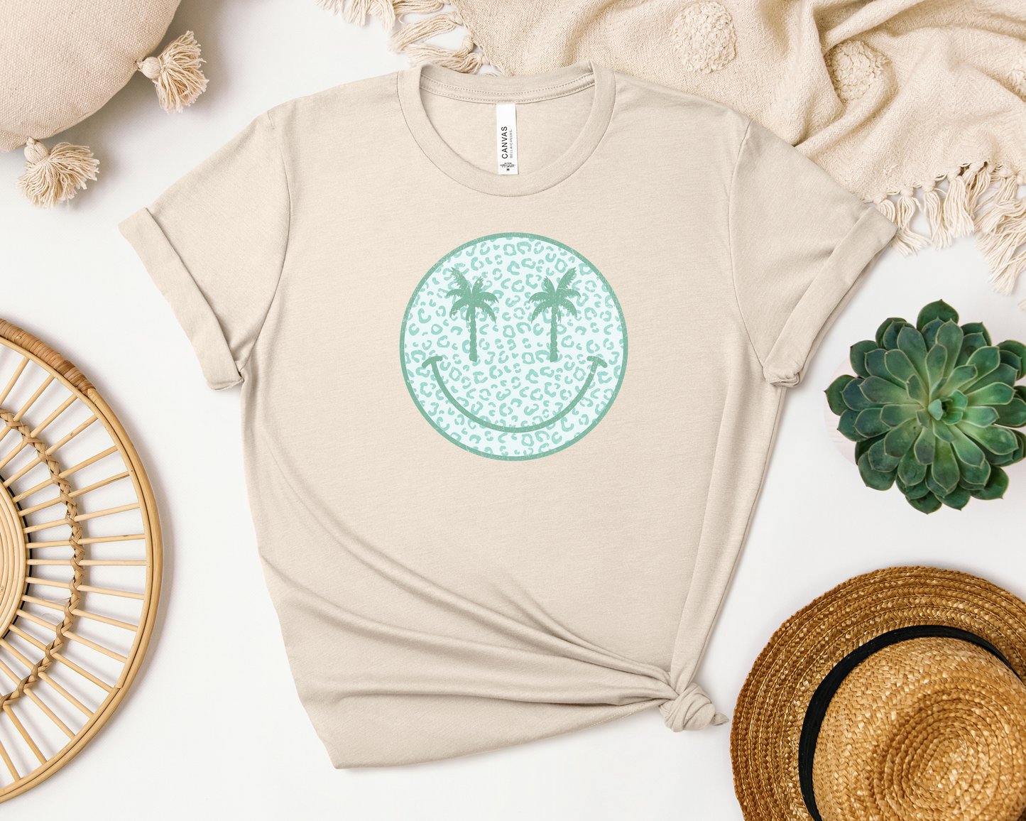 *NEW* SUMMER PALM TREE SMILEY SHIRT