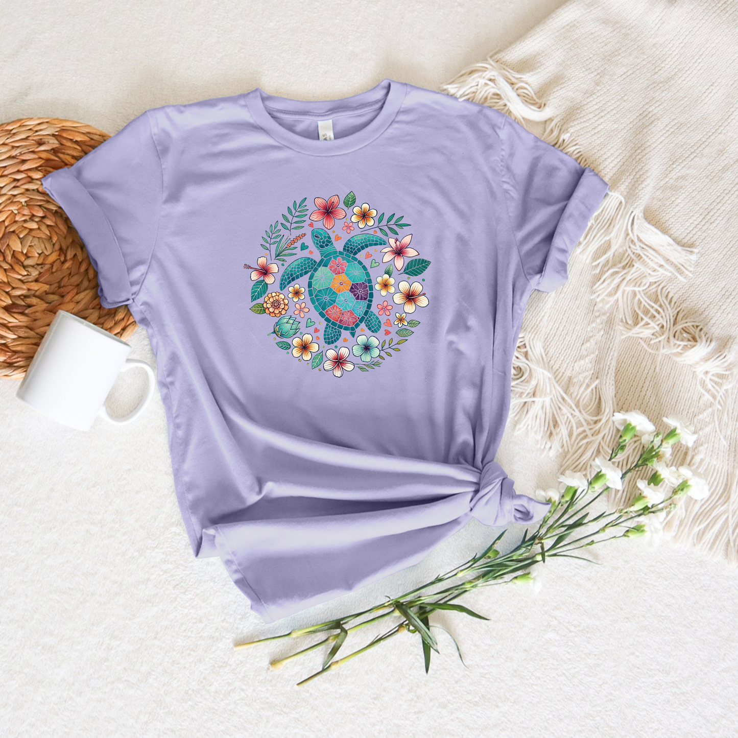 *NEW* FLORAL SEA TURTLE SHIRT