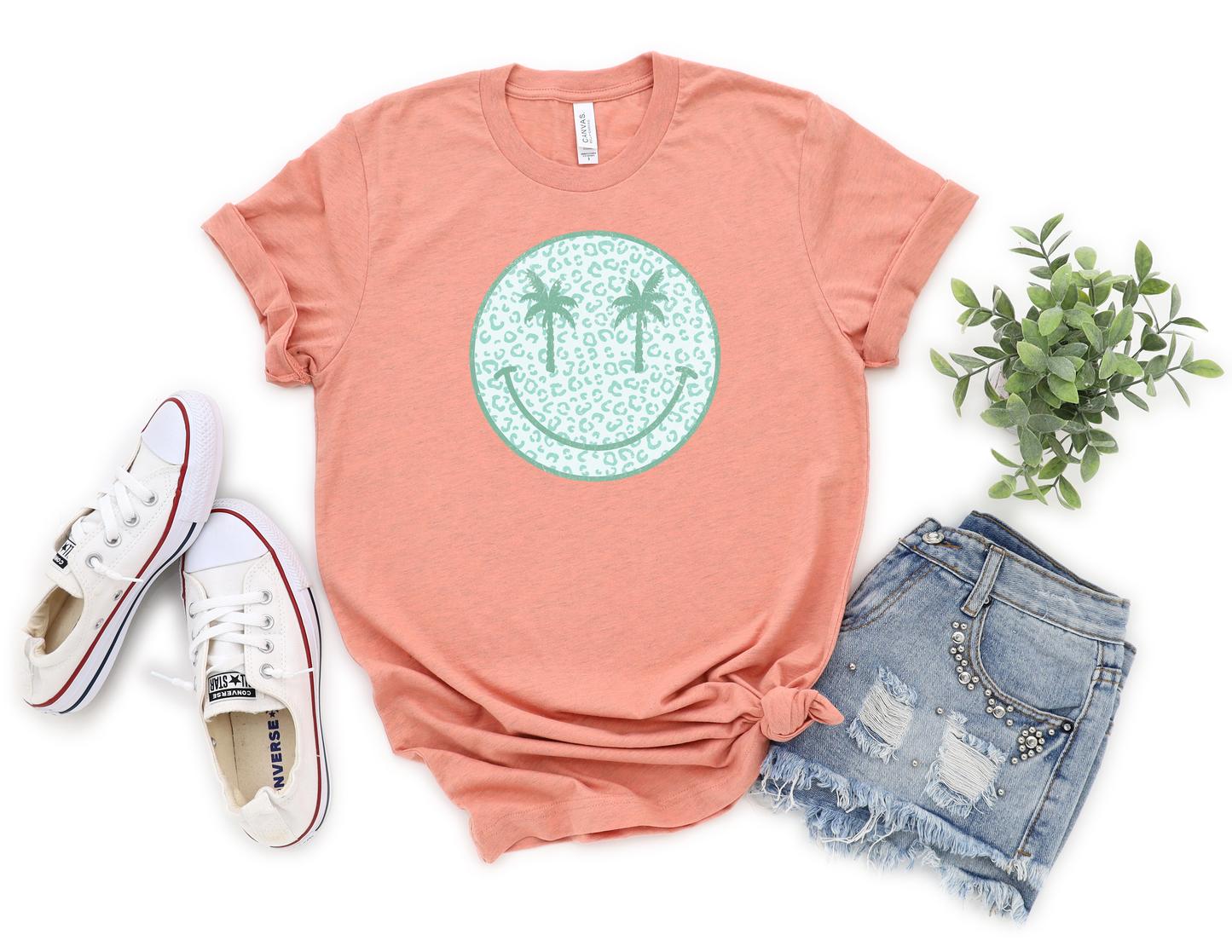 *NEW* SUMMER PALM TREE SMILEY SHIRT