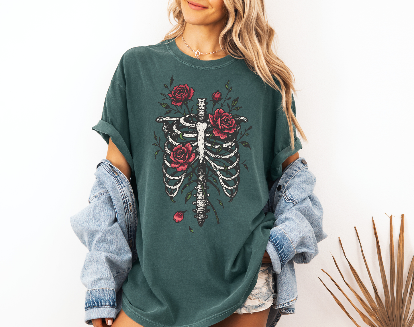 *NEW* SKELETON RIBCAGE ROSE CC SHIRT