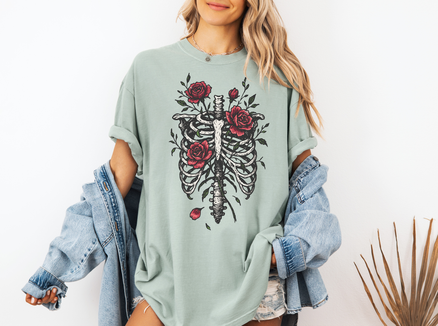 *NEW* SKELETON RIBCAGE ROSE CC SHIRT
