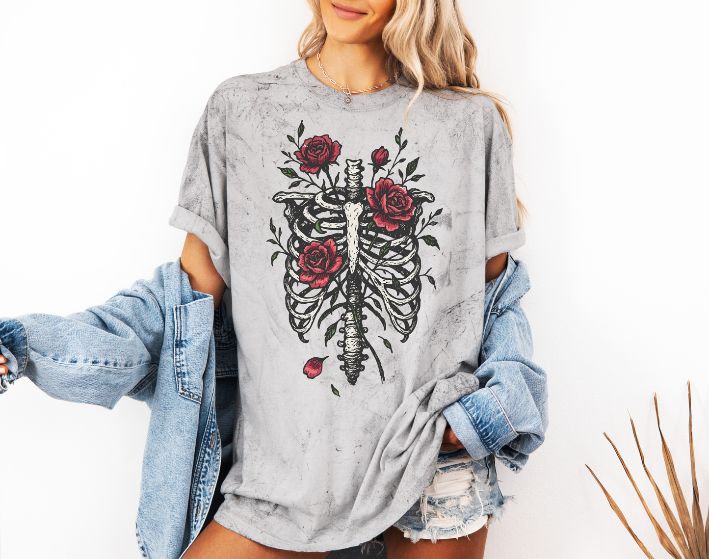 *NEW* SKELETON RIBCAGE ROSE CC SHIRT