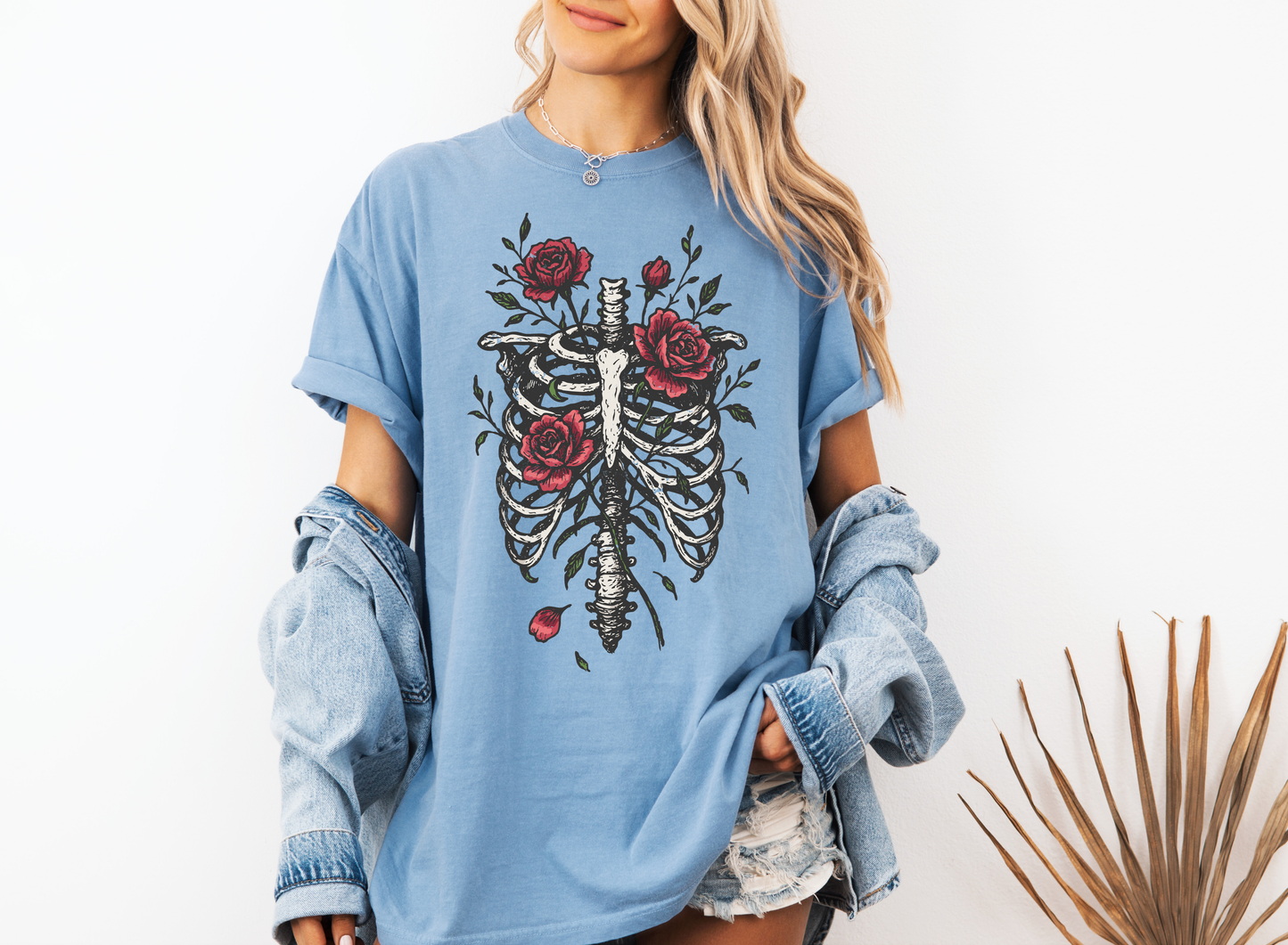 *NEW* SKELETON RIBCAGE ROSE CC SHIRT