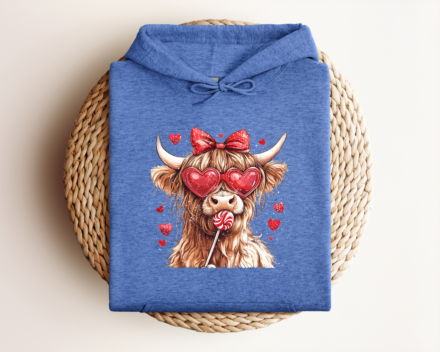 VALENTINE HIGHLAND COW HOODIE