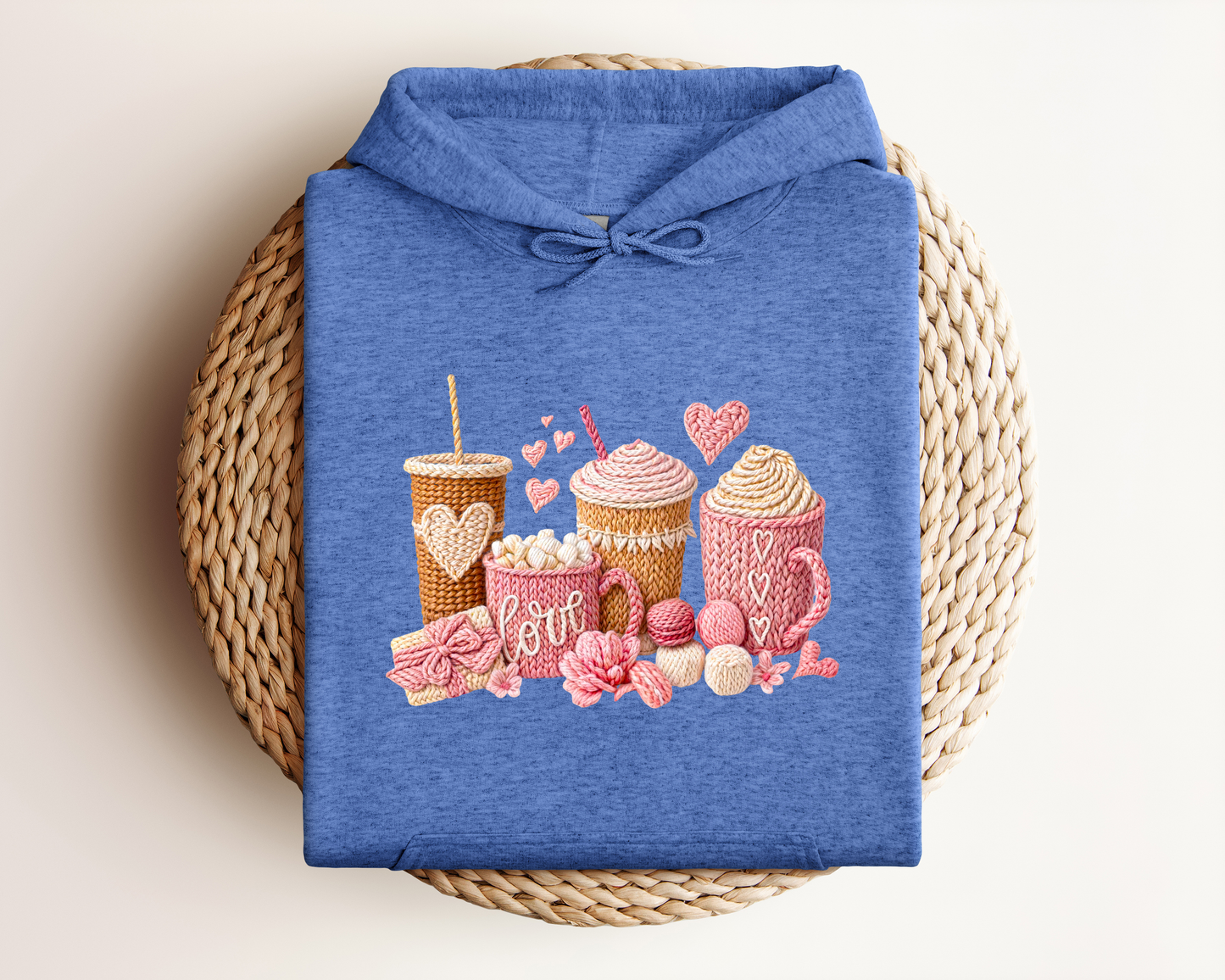 YARN VALENTINE COFFEE CUP HOODIE