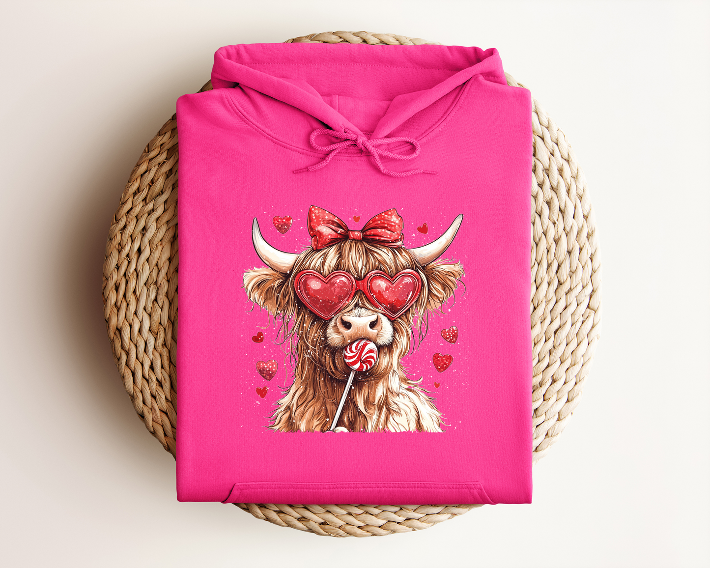 VALENTINE HIGHLAND COW HOODIE