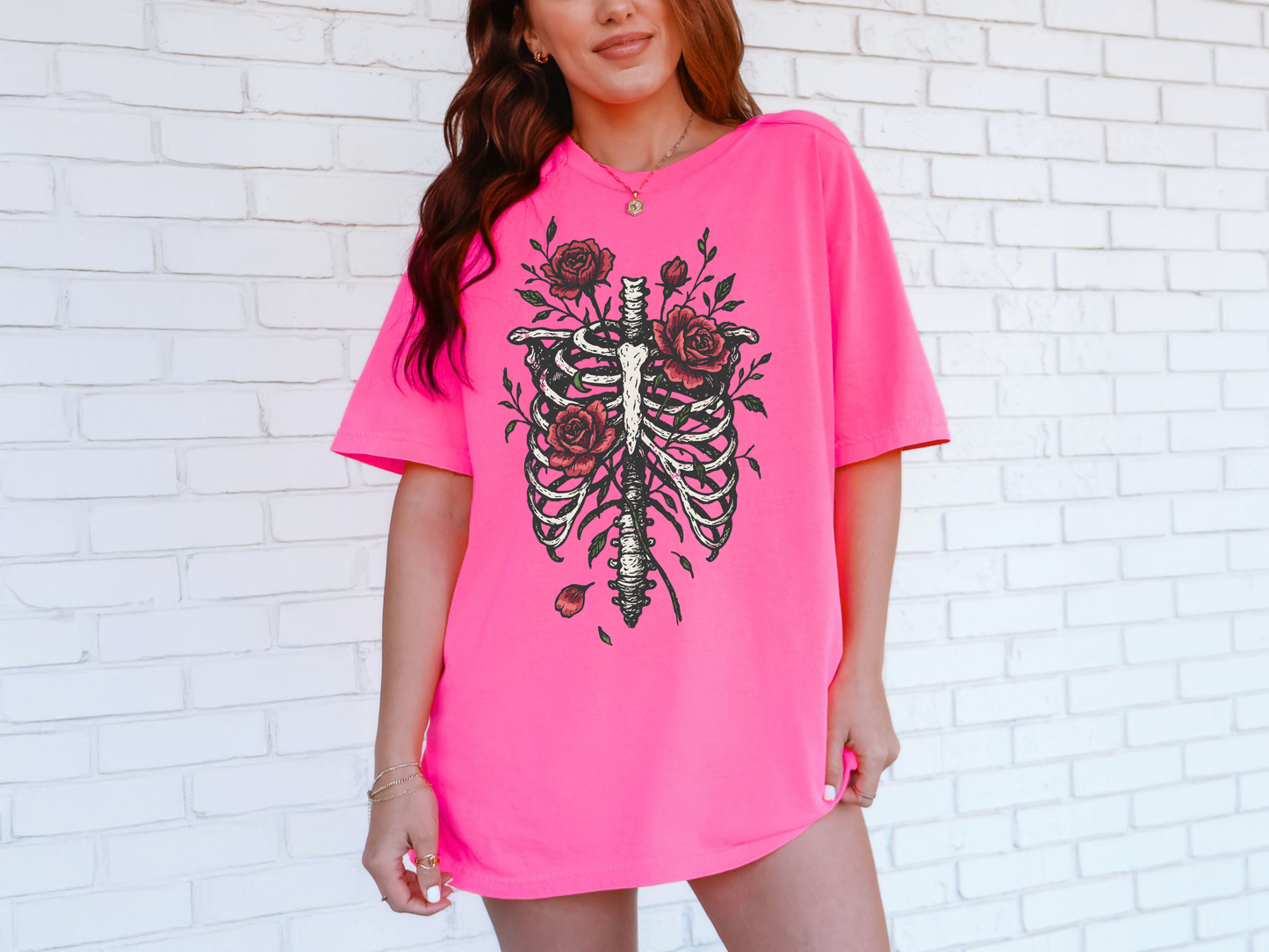 *NEW* SKELETON RIBCAGE ROSE CC SHIRT