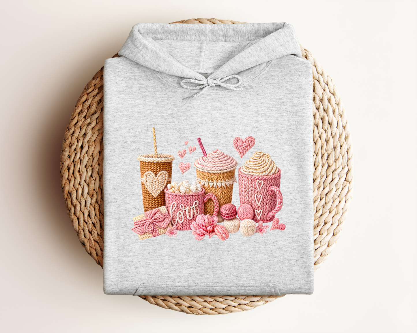 YARN VALENTINE COFFEE CUP HOODIE