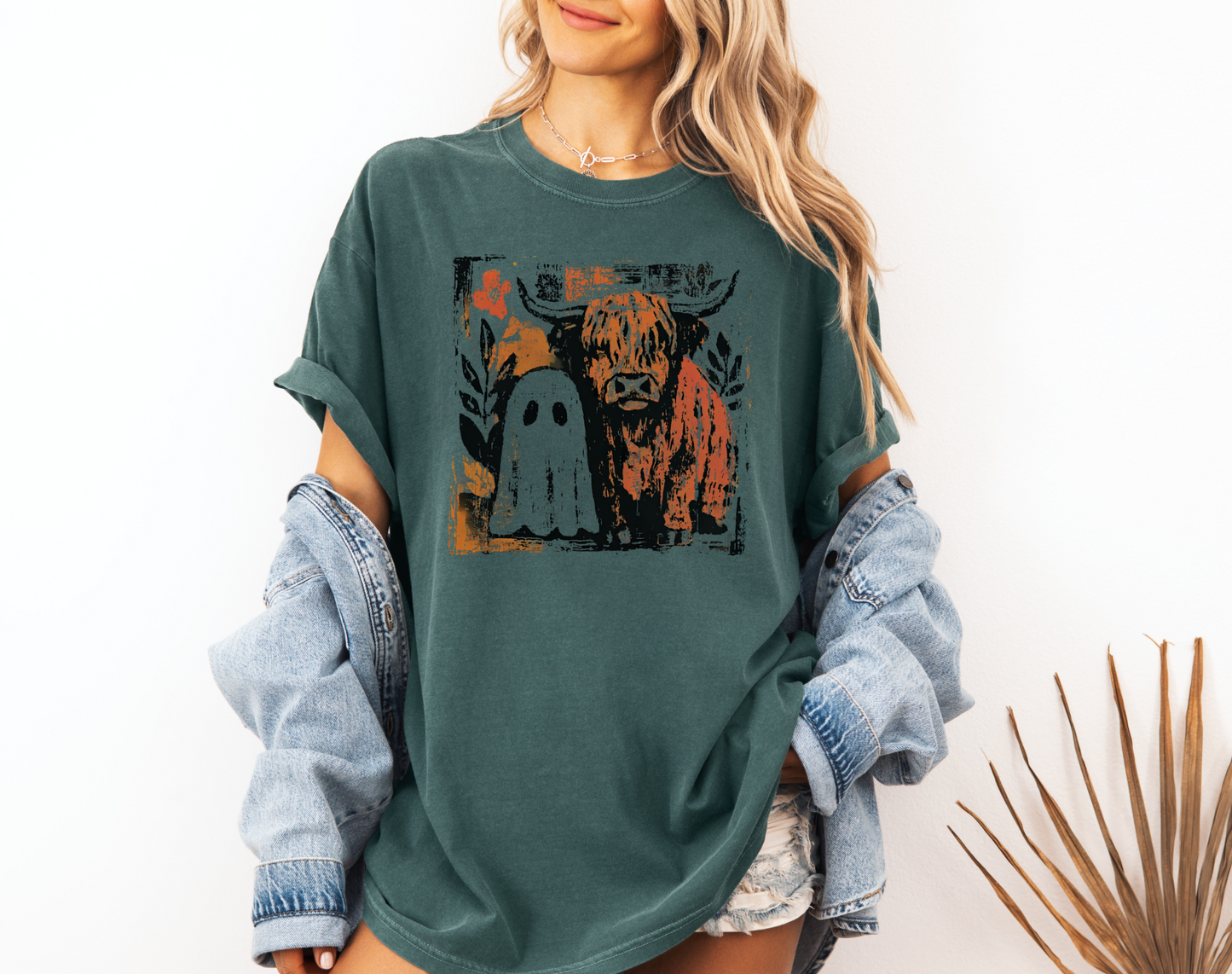 HIGHLAND COW AND GHOST CC SHIRT