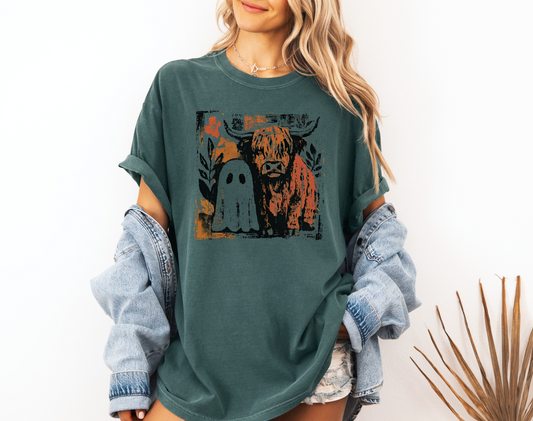 HIGHLAND COW AND GHOST CC SHIRT