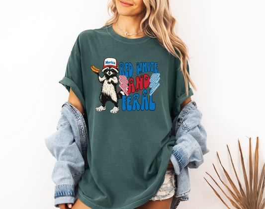 Red White and Feral CC shirt