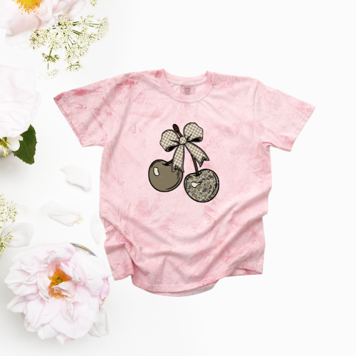 CAMO CHECKERED CHERRY BOW CC SHIRT