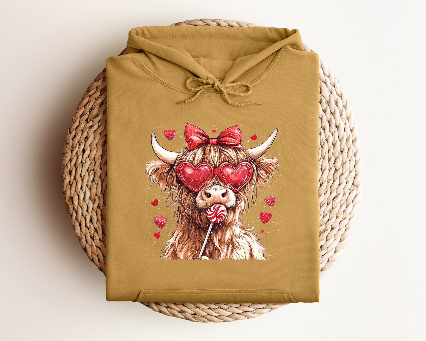 VALENTINE HIGHLAND COW HOODIE